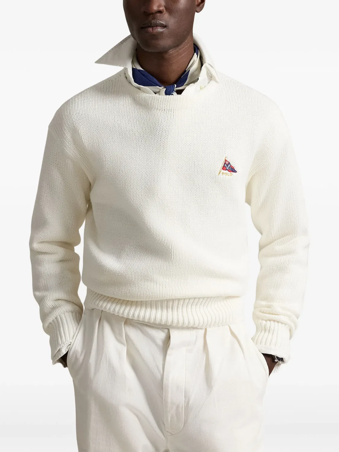Вязаный свитер нейтральных оттенков Polo Ralph Lauren, нейтральные — фото 2