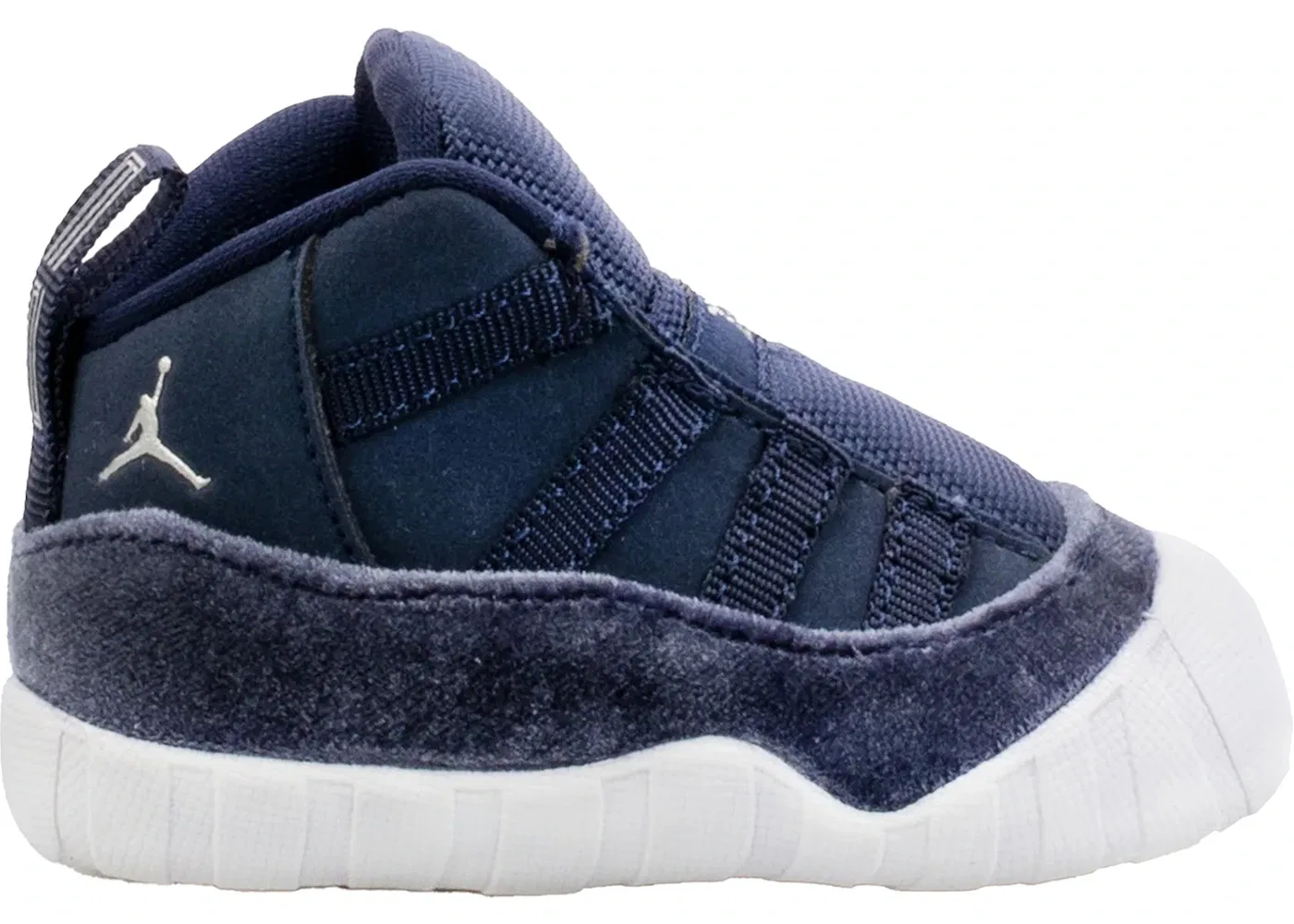 Детские пинетки кроссовки Jordan 11 Crib Bootie Jordan, Midnight Navy/Metallic Silver/White