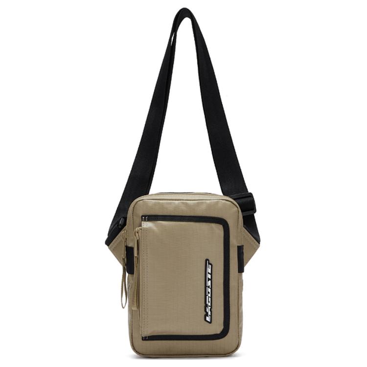 

LACOSTE Полиэстеровая наплечная сумка кроссбоди стальной синий/чайно-коричневый мужская, Tea Brown