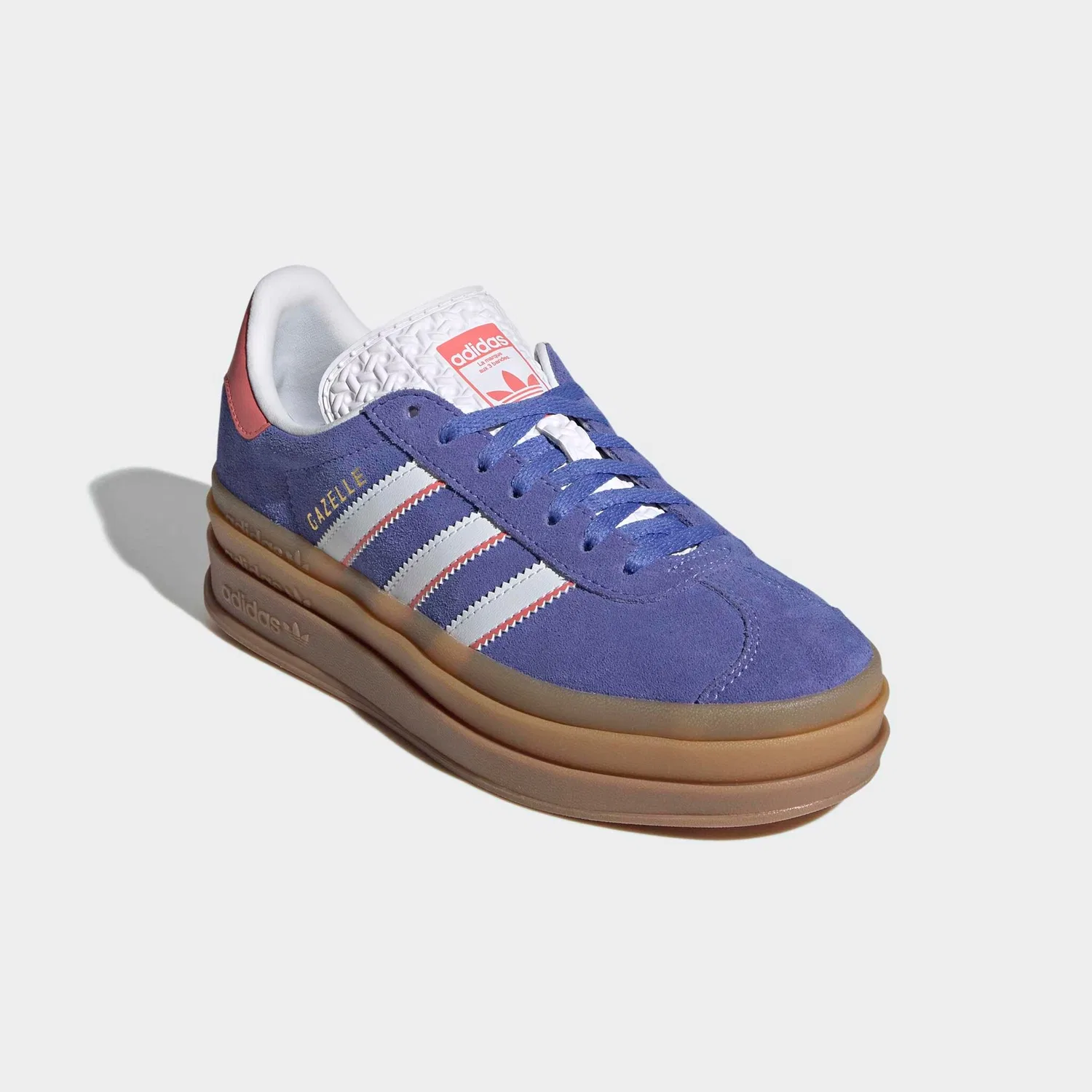 Детские платформенные кроссовки Gazelle Bold Adidas Originals, Real Lilac/Ftwr White/Gold Metallic