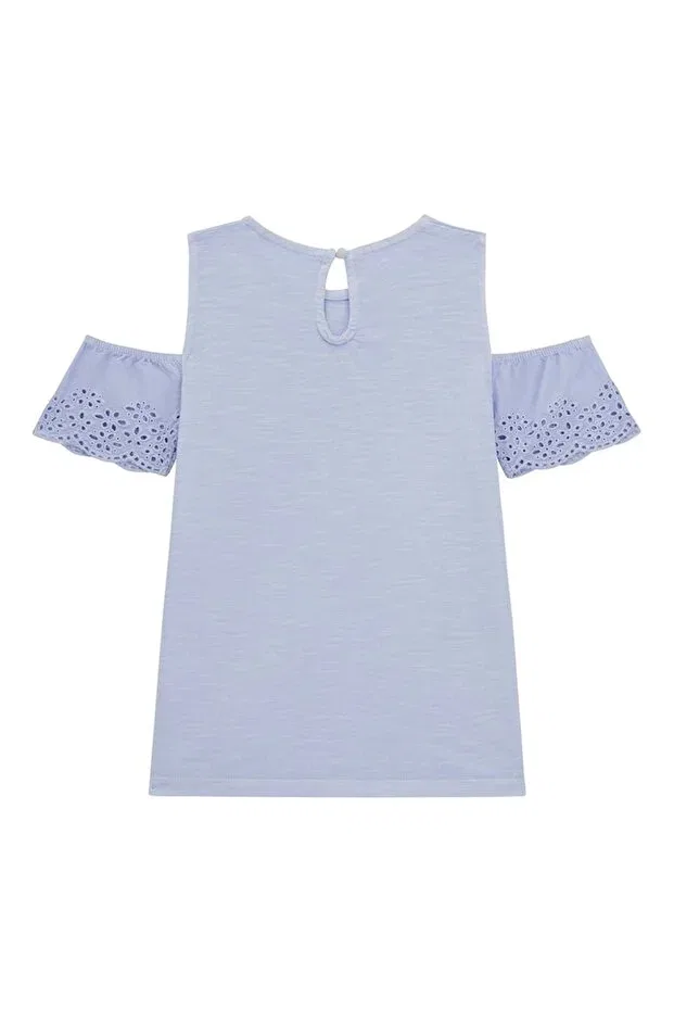 Детская футболка для девочек хлопковая Guess, Lavender Blue — фото 2