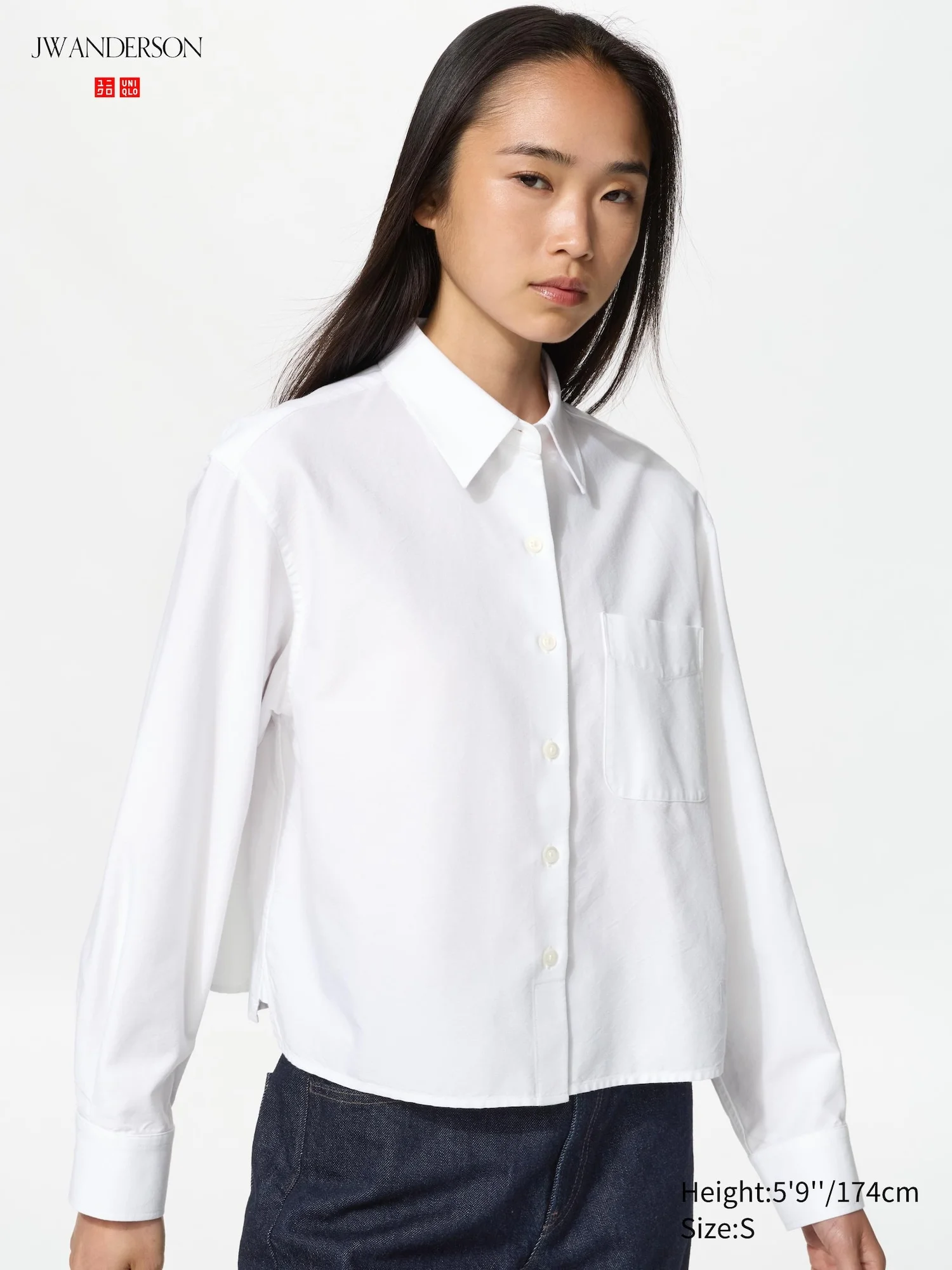 Рубашка Uniqlo Oxford Boxy, 00 белый — фото 2