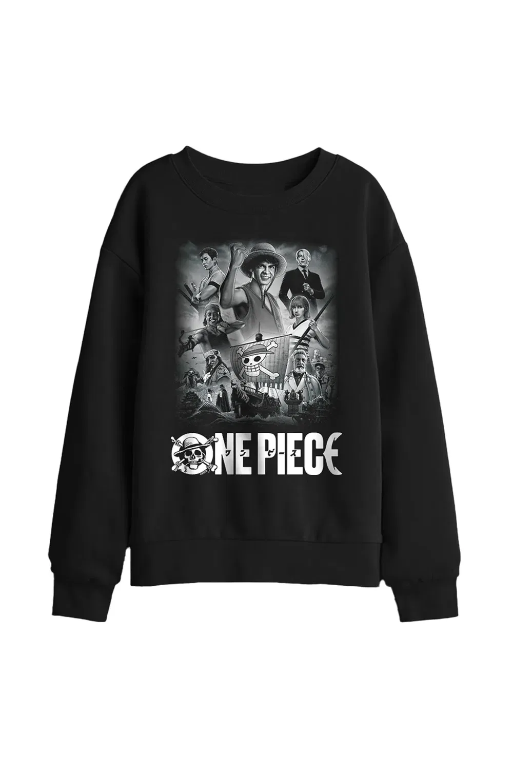 Детский свитшот с принтом One Piece, Black