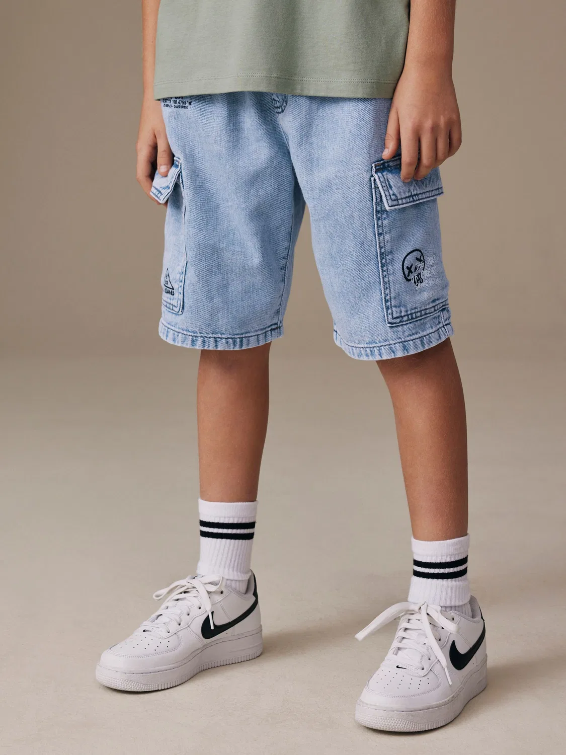 Шорты карго джинсовые Bleach Denim Next, Bleach Denim