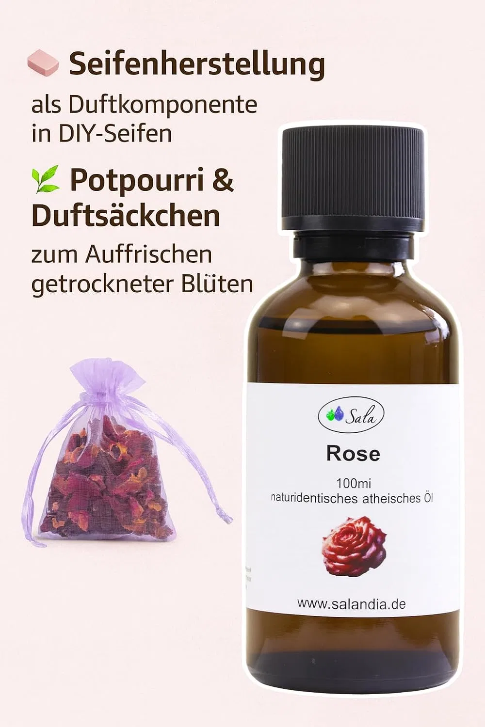 Масло ароматическое Rose Oil, Sala, 250 мл — фото 4