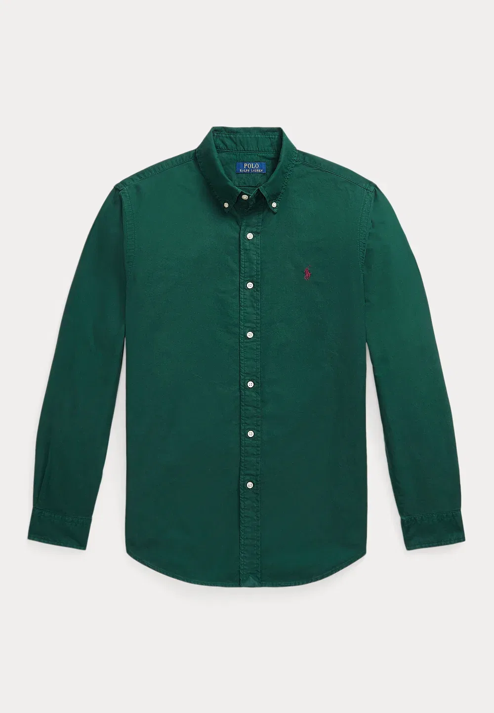 Рубашка-Оксфорд, сшитая на заказ, окрашенная в готовом виде Polo Ralph Lauren, Moss Agate — фото 4