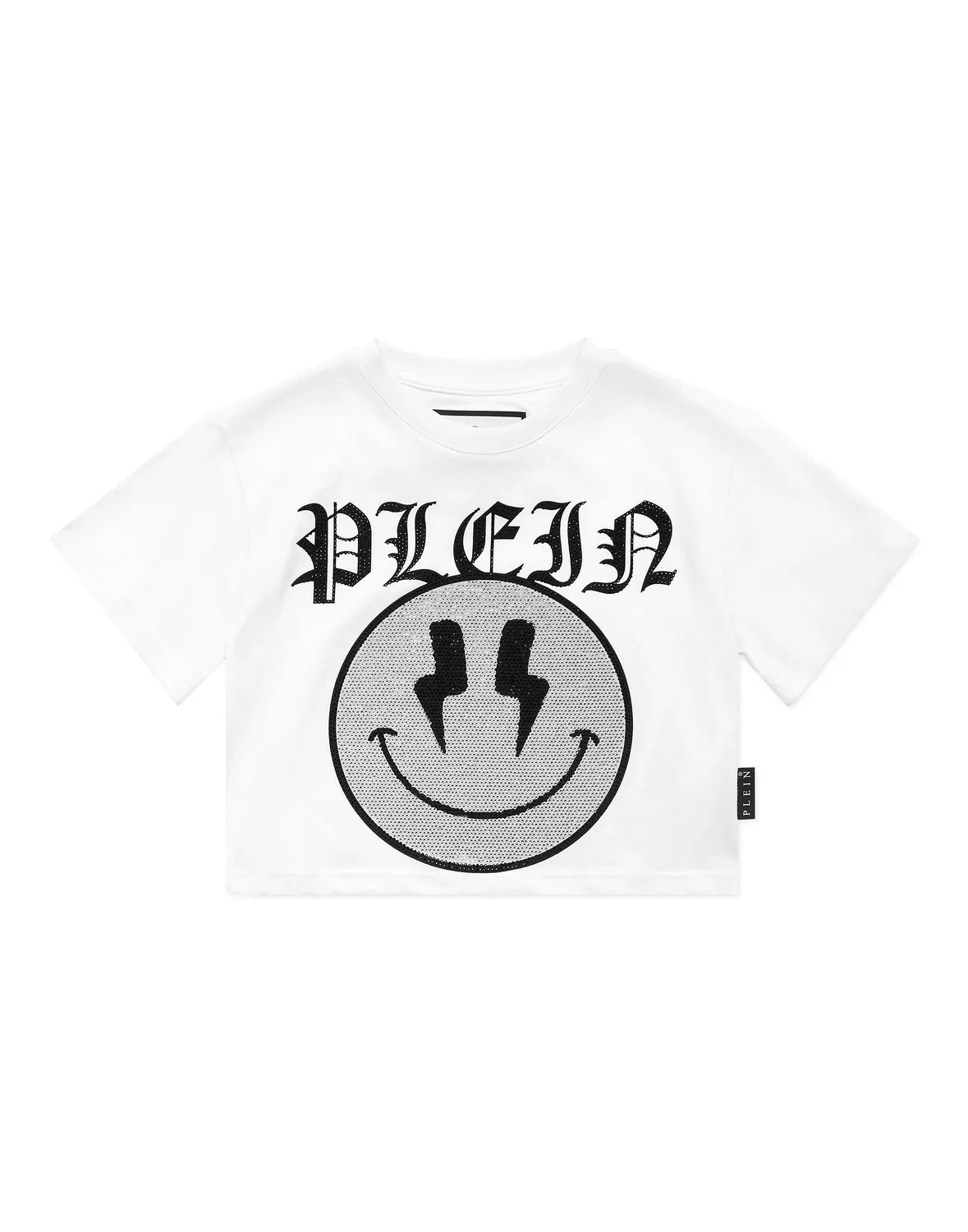 Детская футболка укороченная с принтом Smile PHILIPP PLEIN, White