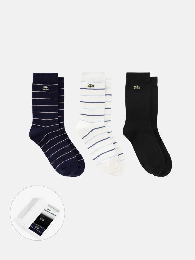 Носки мужские с рисунком LACOSTE 3P, Navy
