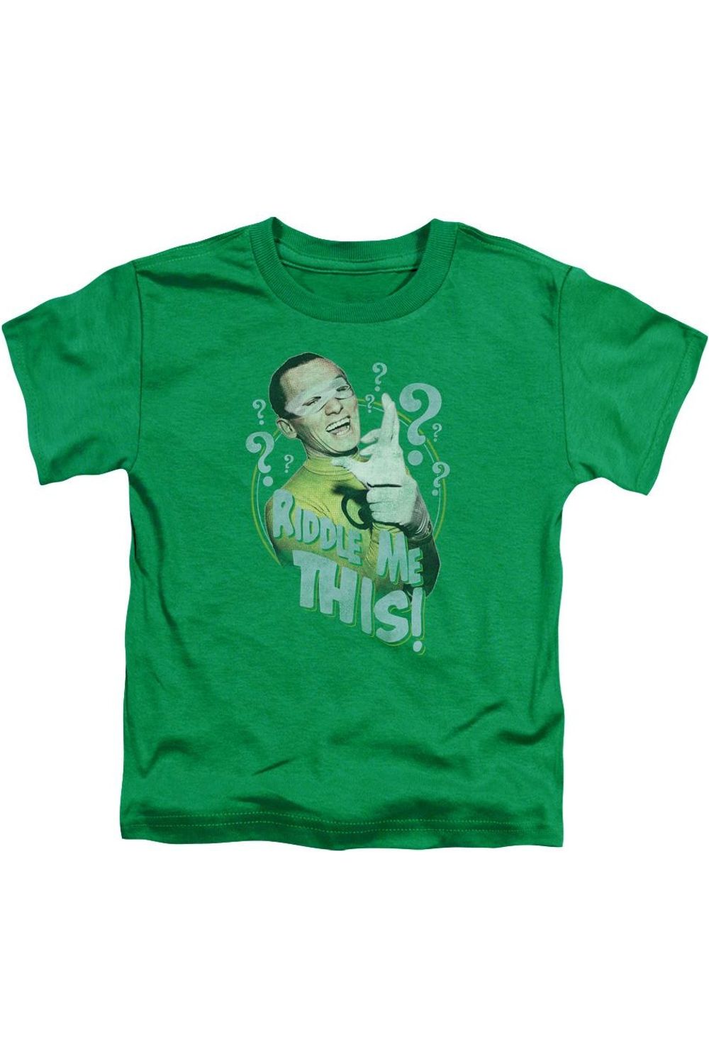 

Детская футболка с коротким рукавом "Загадай мне загадку" из классического сериала "Бэтмен" Gildan, зеленый