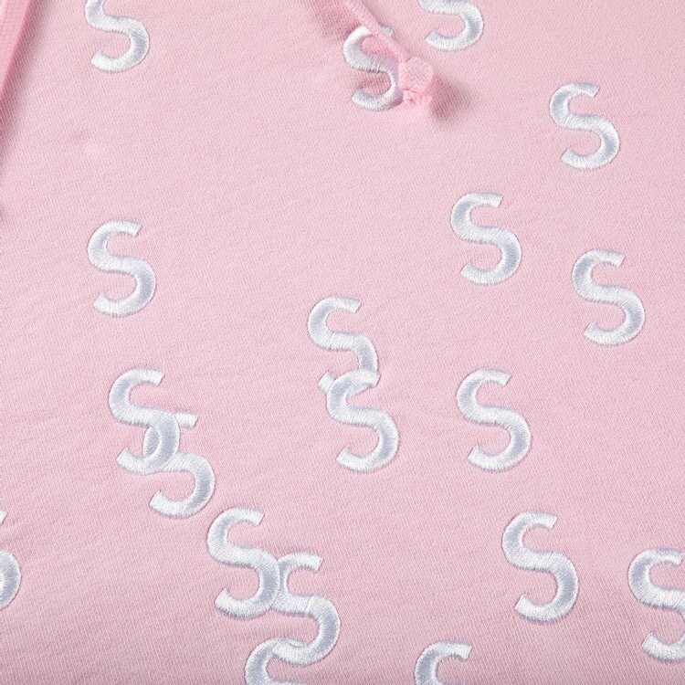 Толстовка Supreme Embroidered S Hooded Sweatshirt 'Light Pink', розовый — фото 3