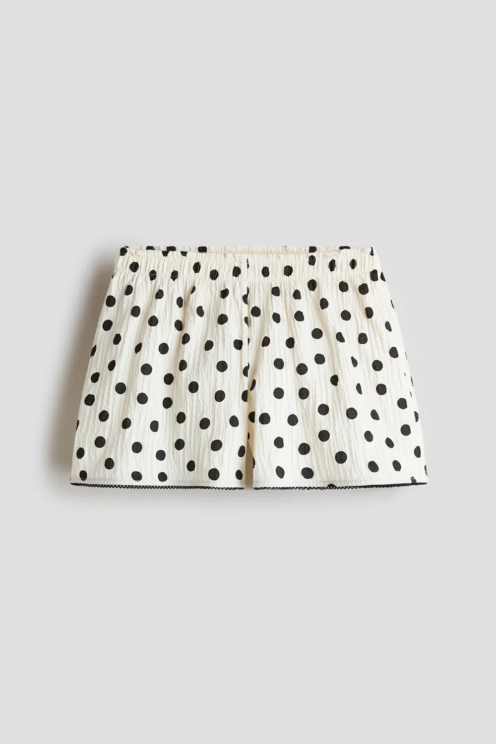 Шорты с принтом из хлопкового трикотажа H&M, Cremefarben/Polka Dots — фото 4
