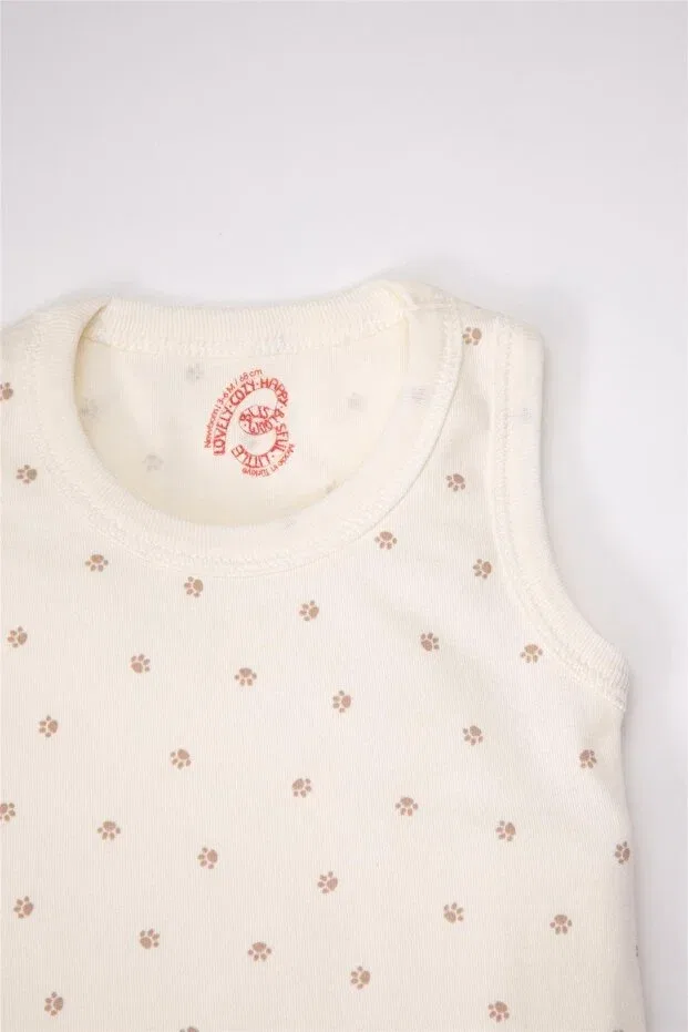 Детское боди-комбинезон с принтом Athlete body 3-piece (cute bear) Bebetto, Beige — фото 3