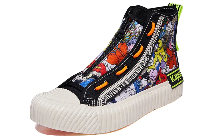 Детские кеды с принтом High top Canvas Shoes Kappa, Black — фото 3