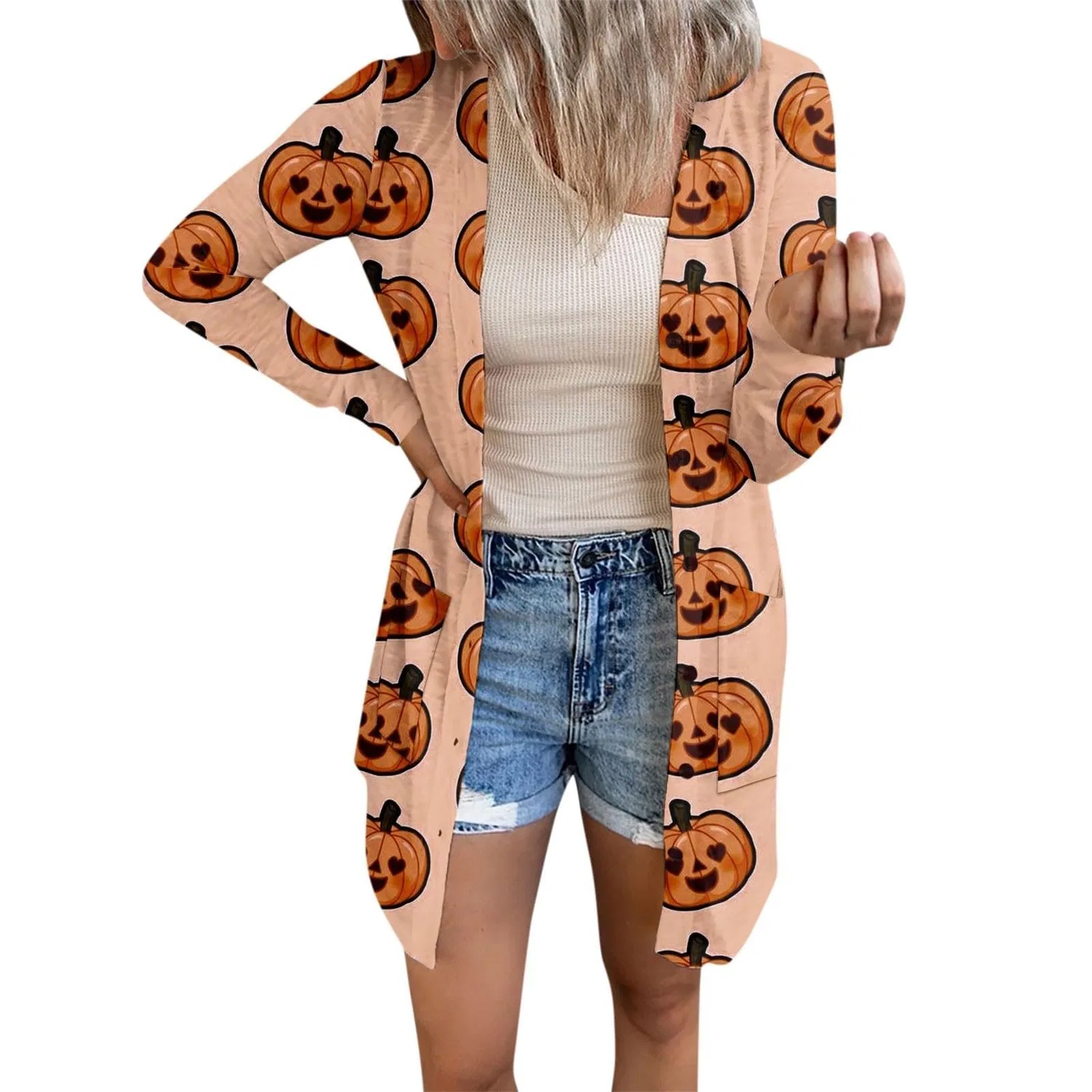 Женский легкий кардиган с принтом Costume di Halloween, 1 Giallo Chiaro