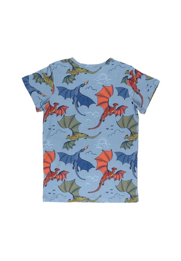Футболка с принтом Colorful dragon-t-shirt Walkiddy, синий — фото 3