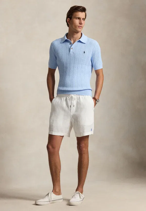 Джемпер с воротником-поло из хлопкового трикотажа Polo Ralph Lauren, синий — фото 2