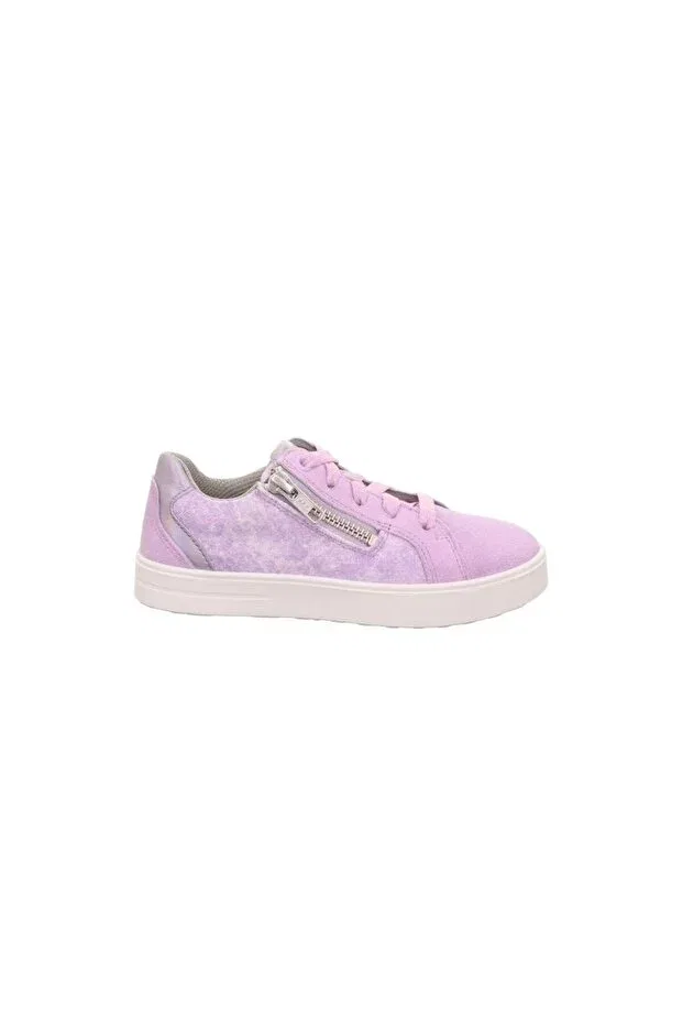 Детские спортивные туфли для девочек на молнии и шнуровке Superfit, Lila Suede Leather