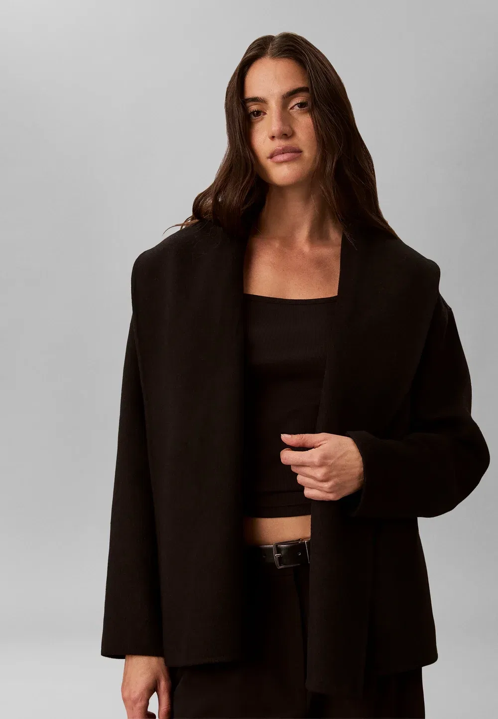 Шаль, пальто до бедра - короткое пальто Calvin Klein, Black
