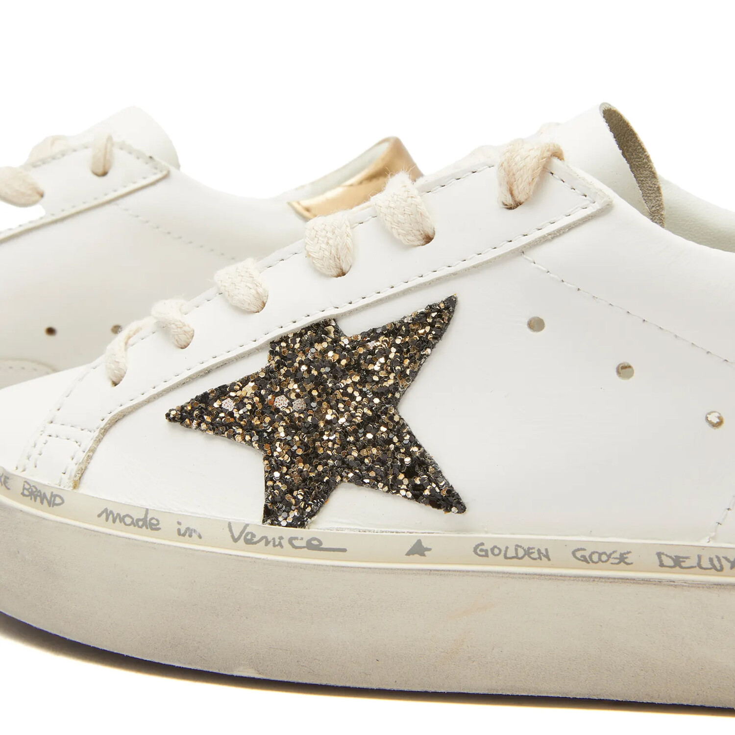 Кроссовки Golden Goose Hi Sar Leather, белый/черный/золотой — фото 3