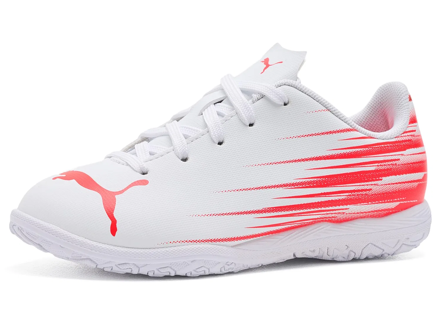 Бутсы для тренировок в зале Attacanto II Indoor Training Soccer Shoes (для маленьких и больших детей) Puma Kids, Puma White/Ultra Red — фото 2