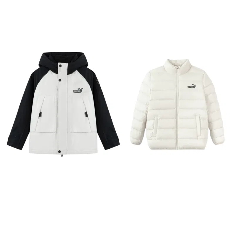 Детская куртка с капюшоном и съемной подкладкой White Black Tone PUMA