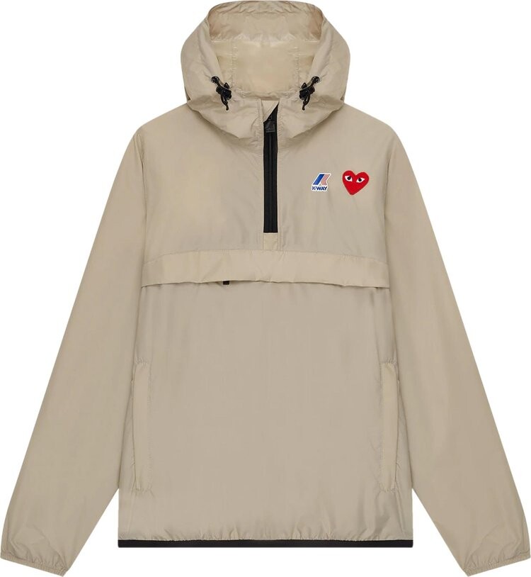 

Куртка Comme des Garçons PLAY x K-Way Half-Zip Packable Jacket 'Beige', загар