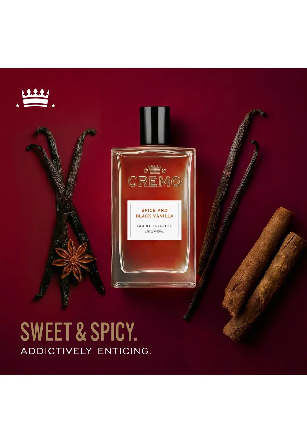 Spice & Black Vanilla Edt для мужчин - туалетная вода Cremo, 100 мл — фото 4