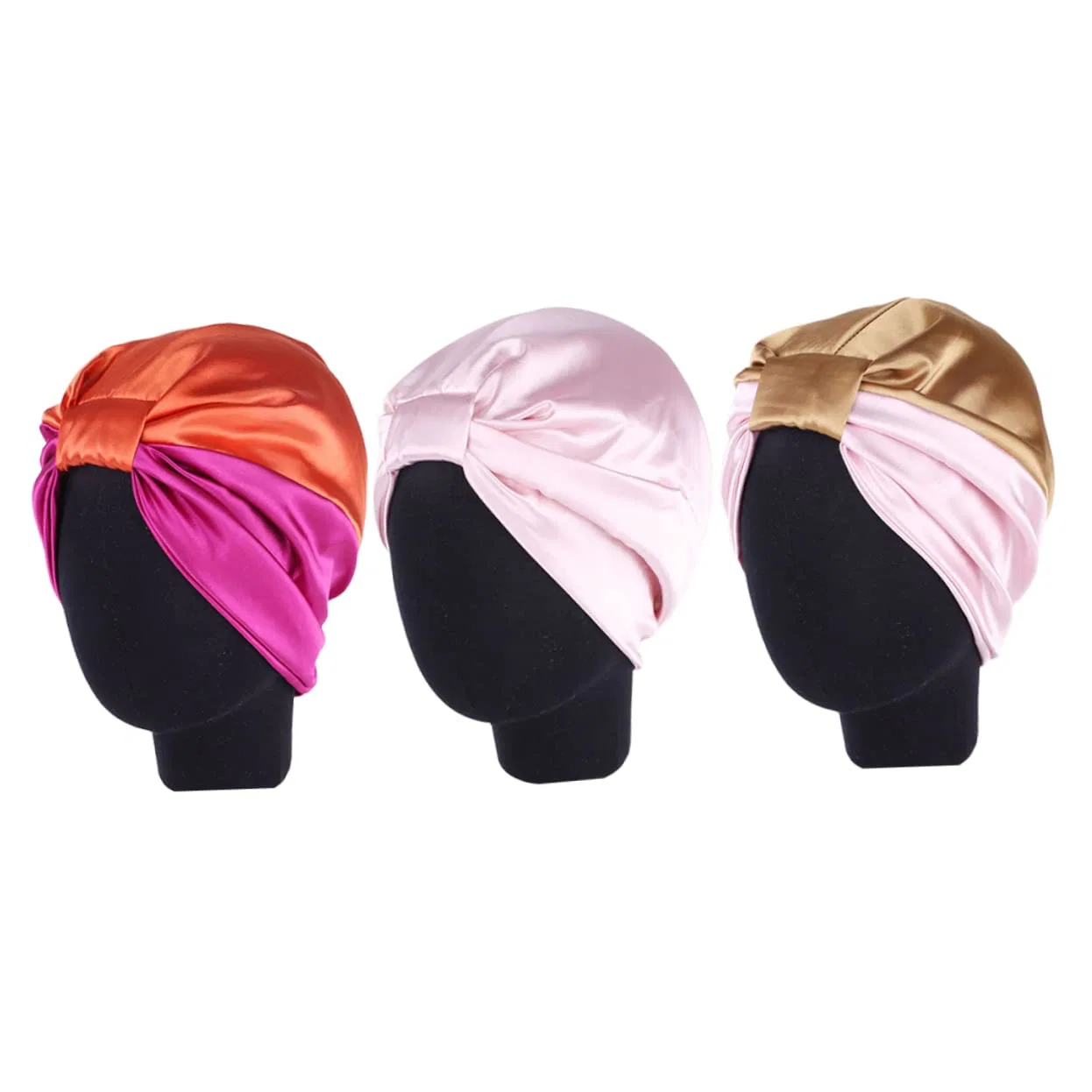 Набор шапочек для душа из сатина, 3 шт, 28x29 см, GLEAVI, Assorted colours 1