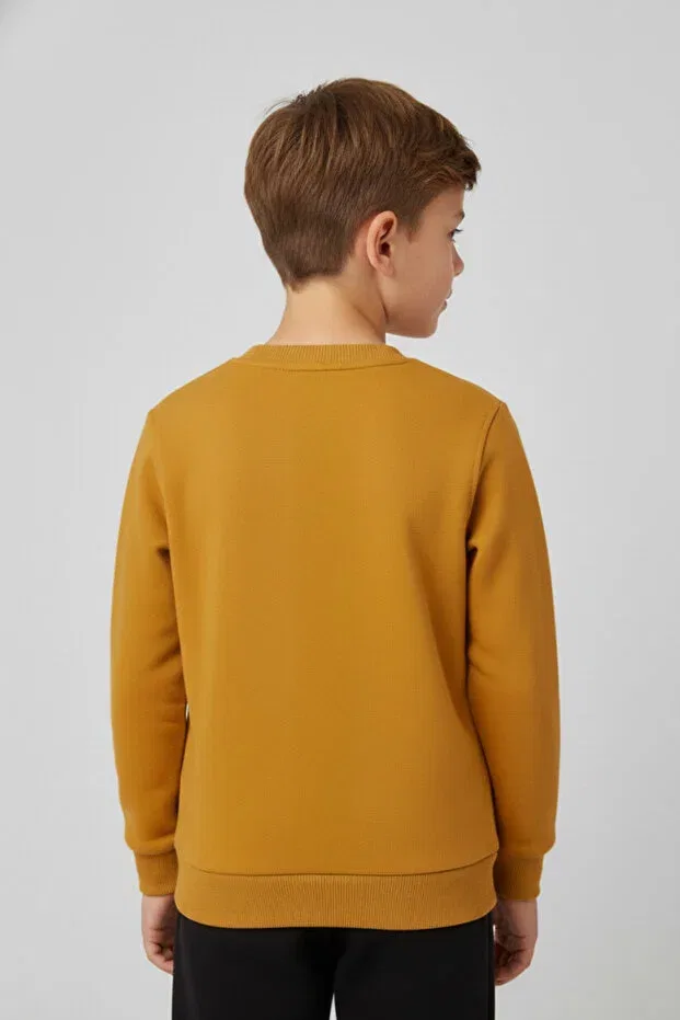 Детские свитшот для девочек с отделкой стежками Mustard Luess, Hardal Sari — фото 2