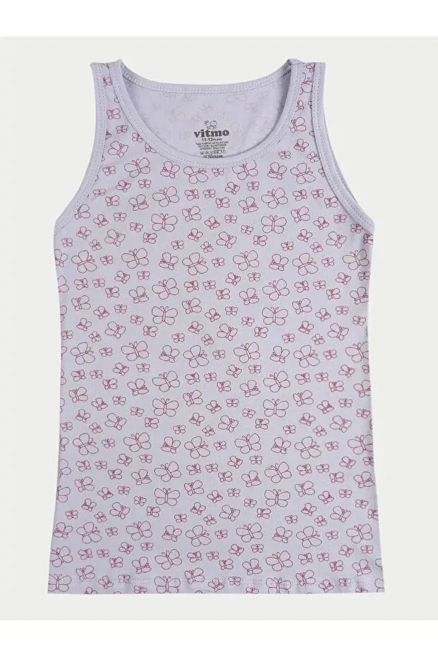 Детский комплект маек для девочек хлопковый 3-Piece cotton cherry tank top set Vitmo, Mixed — фото 4
