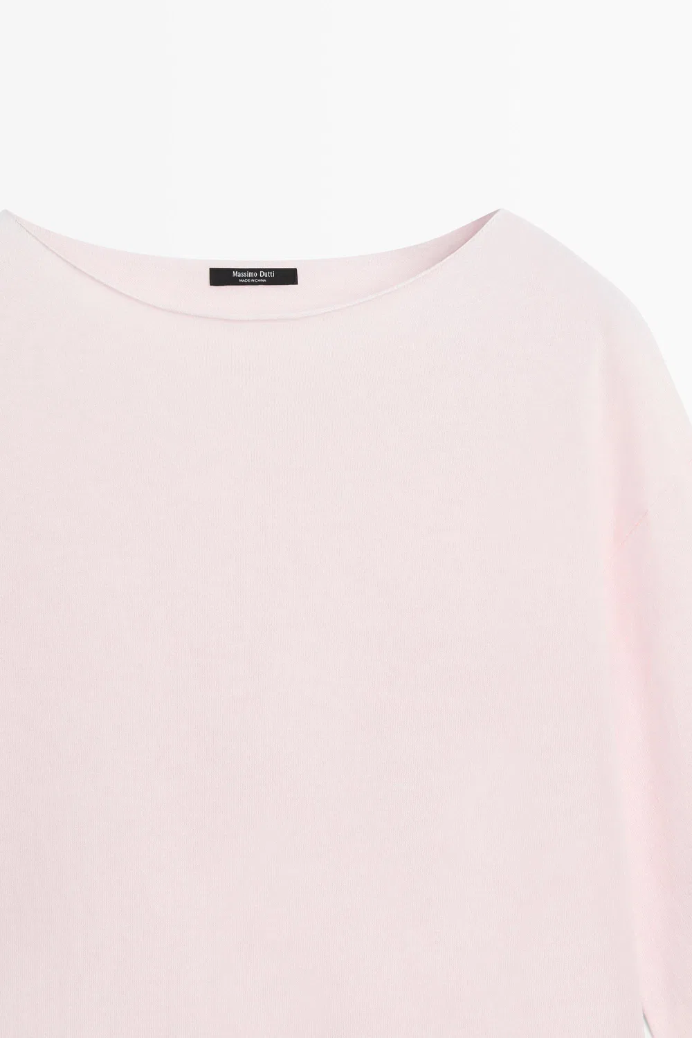 Свитер Massimo Dutti Cotton Blend Knit, бледно-розовый — фото 4