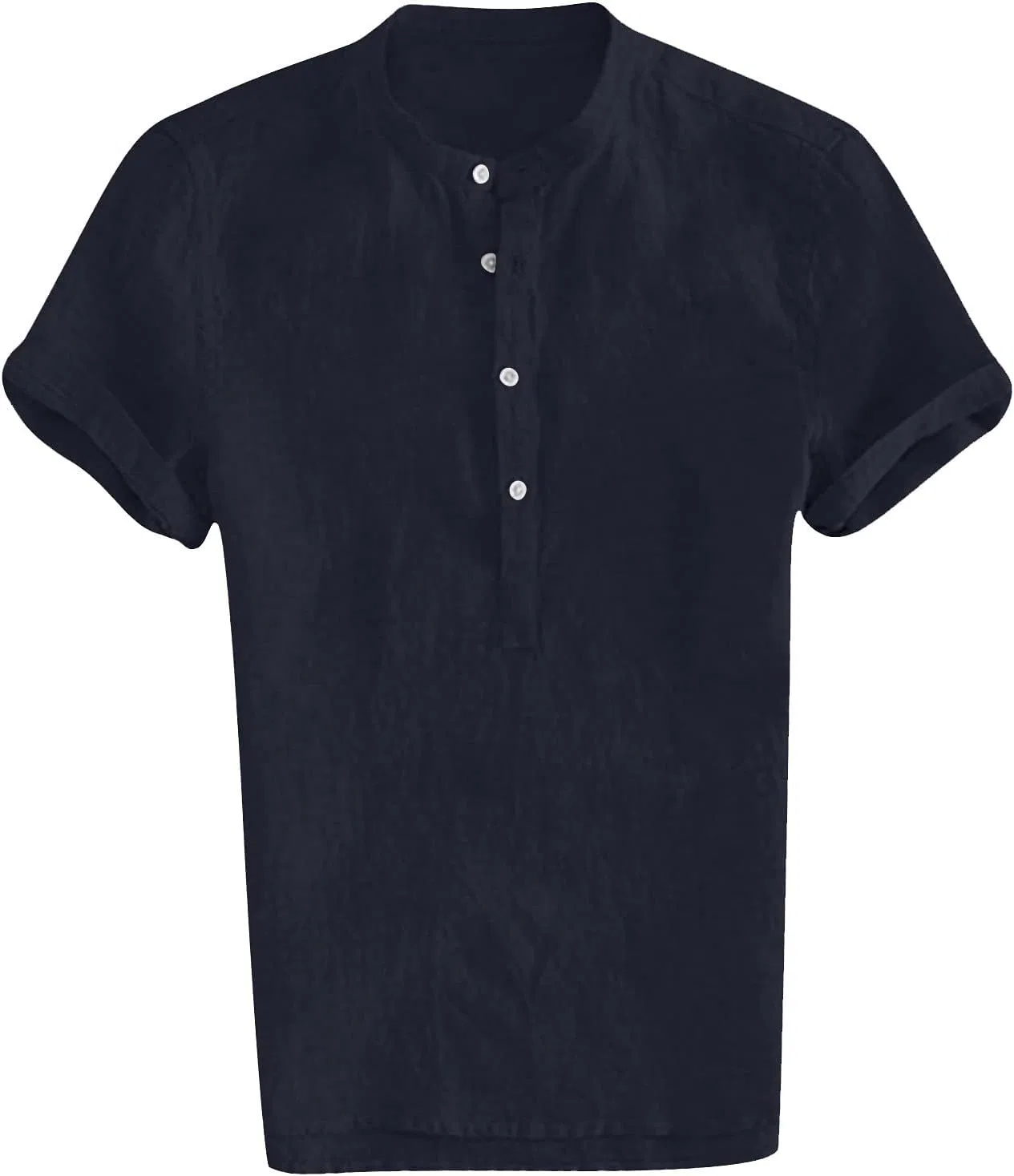 Мужская хлопковая футболка с пуговицами Henley, Dark Blue — фото 3