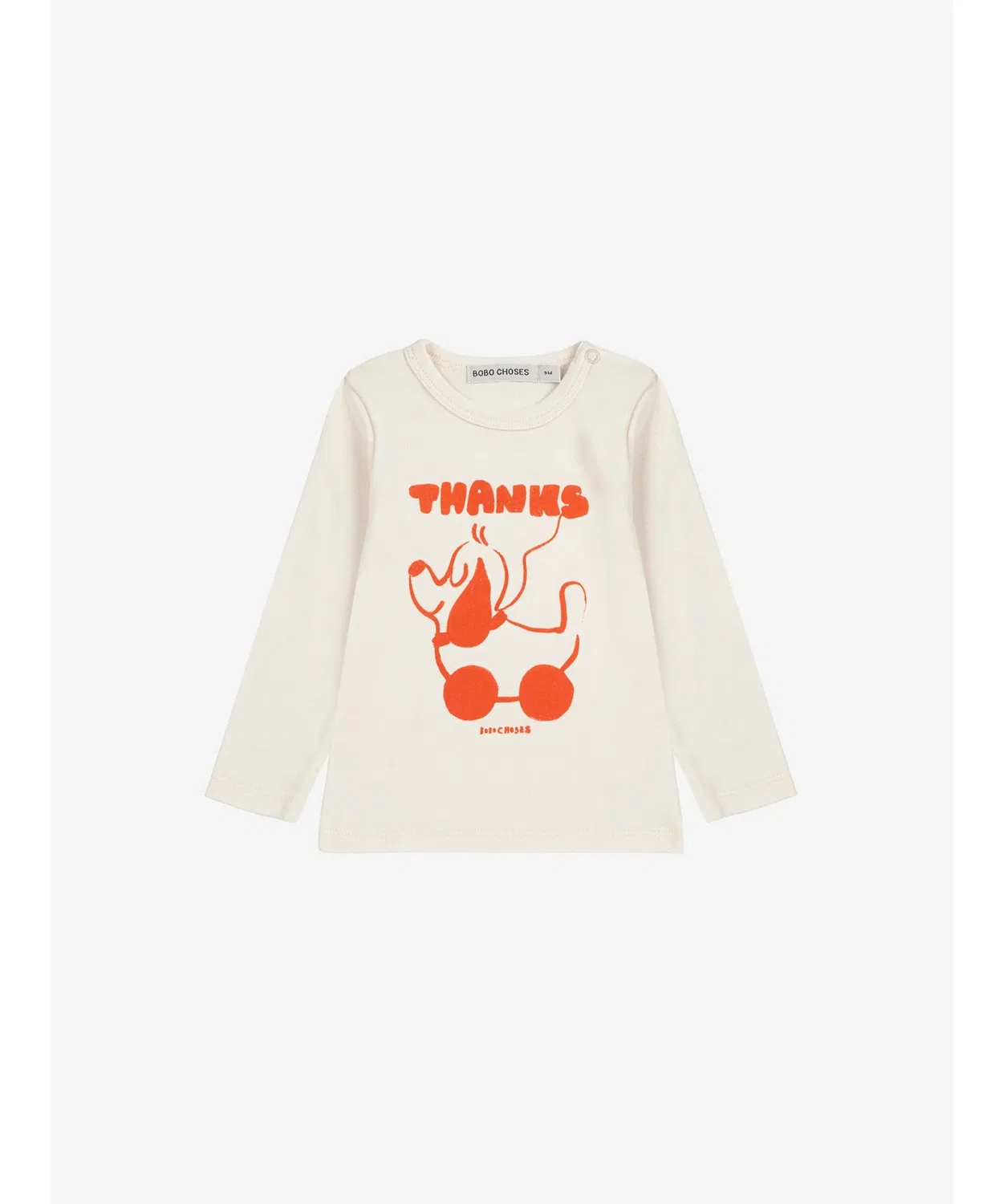 Детская футболка с длинным рукавомс принтом Rolling Dog BOBO CHOSES, Off White