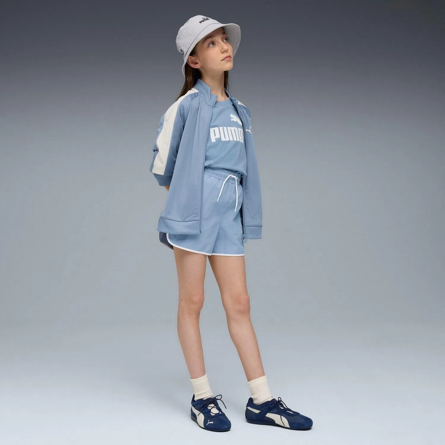 Детская футболка Puma Ess No. 1 Logo Tee G, Blau — фото 3