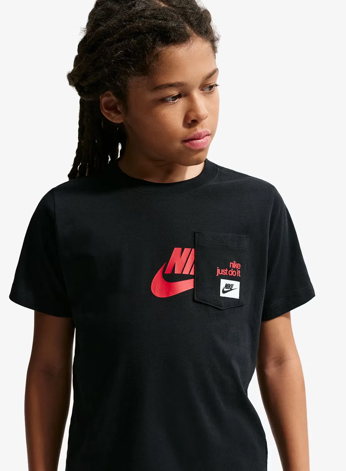 Футболка с карманом Youth Pocket Futura Nike, черный — фото 3