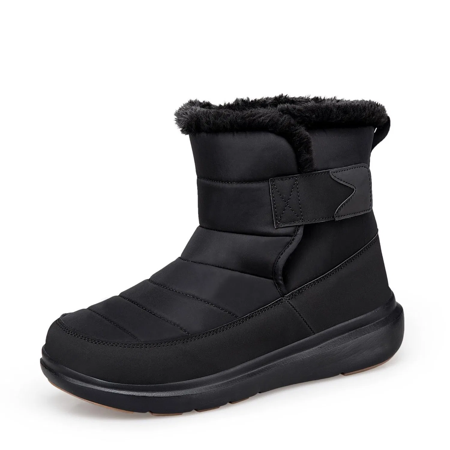Детские зимние ботинки для девочек Thermal Boots with Outsole Comfortable Traction and Warm Fleece for Outdoor Walking in Cold Climate Conditions Fur for Women EODJXIO, Black