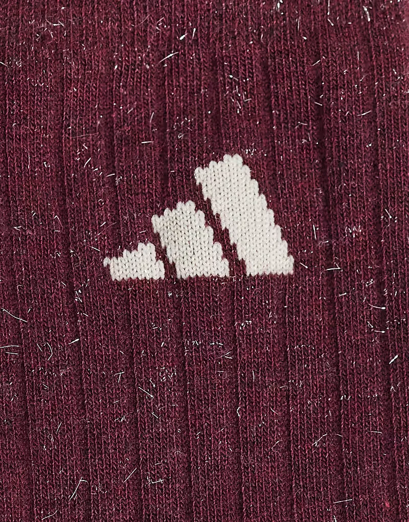 Носки высокие с рюшами 2 шт Adidas Training, бордовый — фото 3