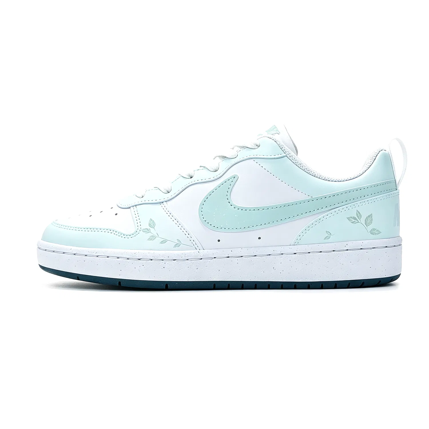 Детские кроссовки с цветочным принтом Nike Court Borough, White Light Green