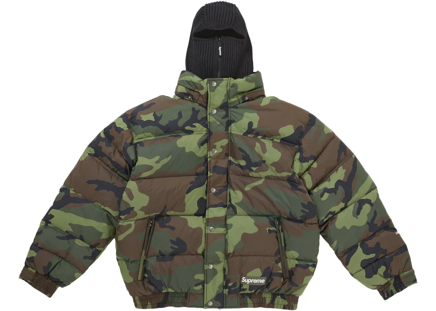 Мужская пуховая куртка-пуховик с капюшоном-маской Woodland Camo Supreme — фото 3