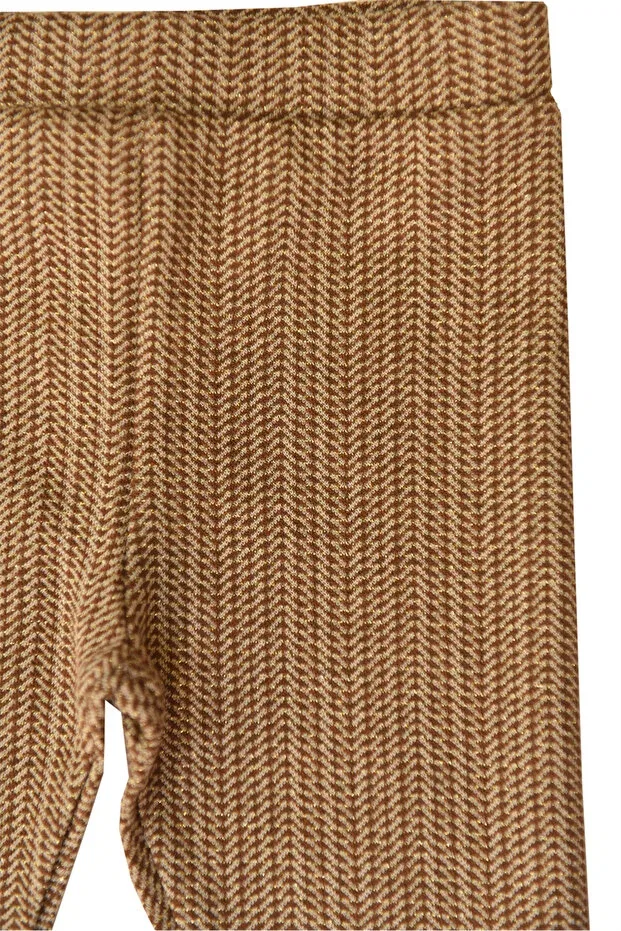 Детские леггинсы для девочек с принтом Jacquard Slim Luess, Milk Coffee — фото 3