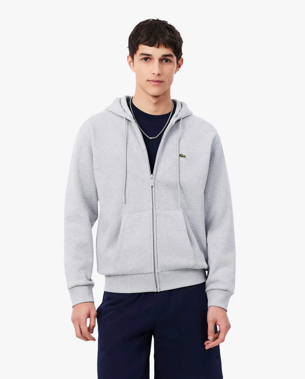 Мужская худи Lacoste с капюшоном из футера, Gris Oscuro