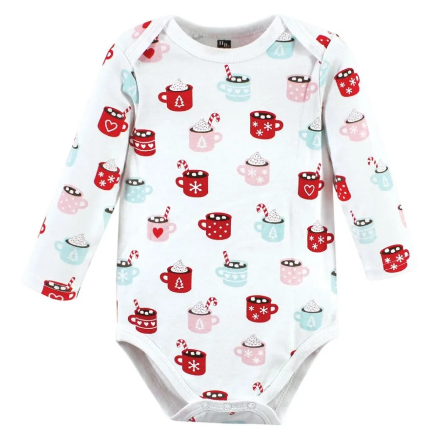 Hudson Baby Хлопковые боди с длинными рукавами, комплект из 3 штук, с принтом цвета корицы — фото 3