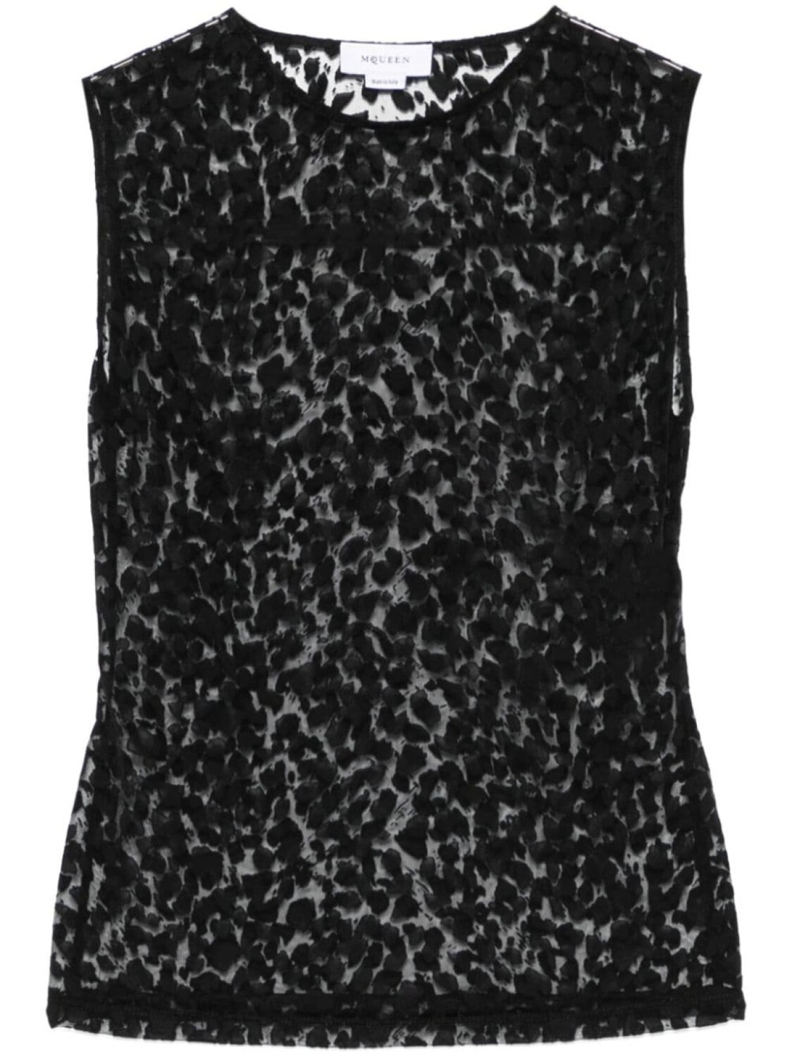 

Alexander McQueen топ с леопардовым узором, черный
