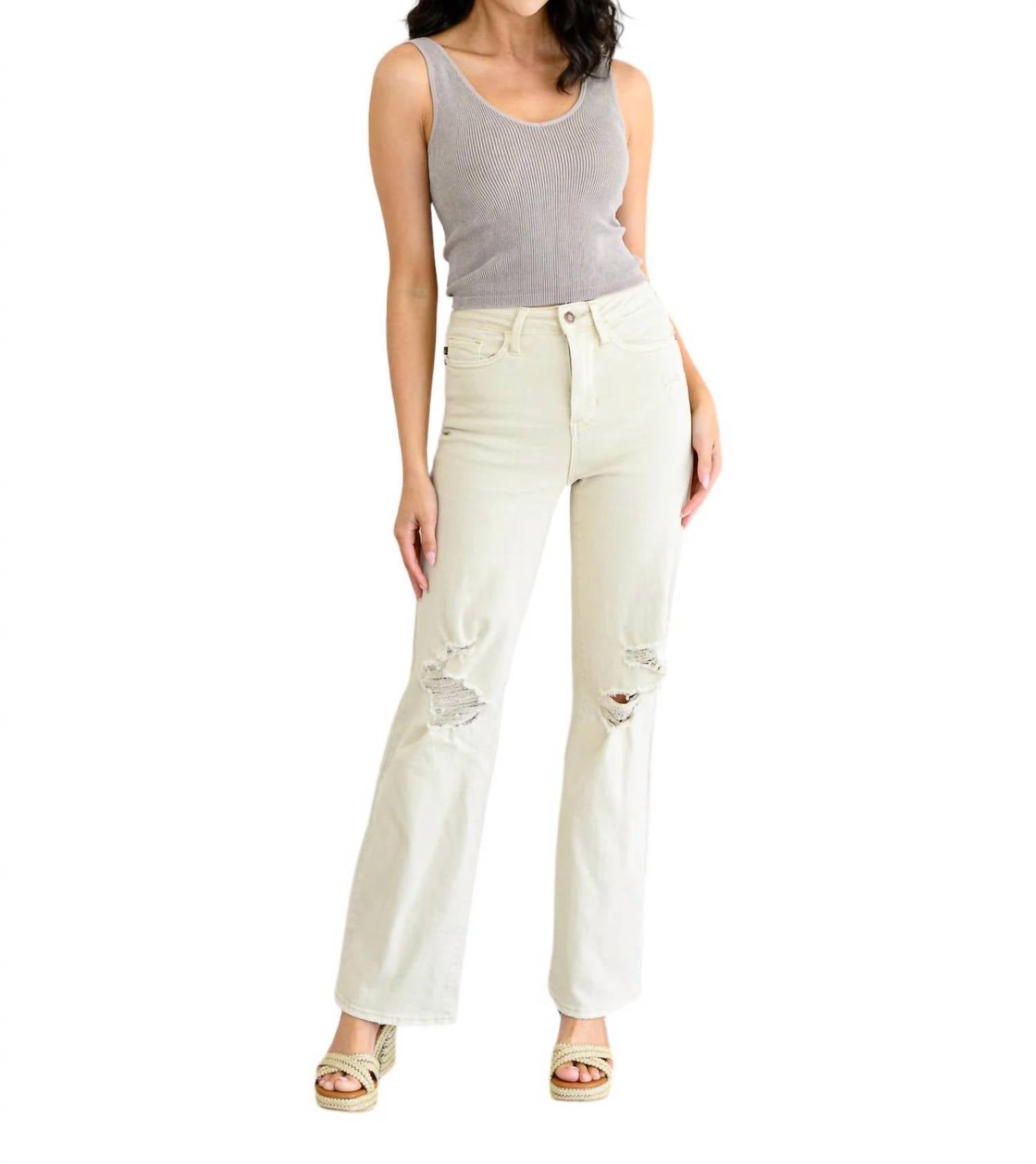 

Джинсы Selena Distressed 90-х In Bone Judy Blue