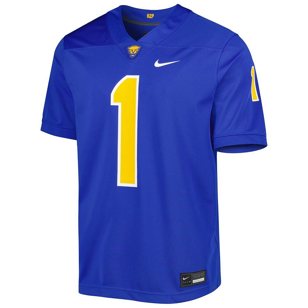 Мужское футбольное джерси Nike #1 Royal Pitt Panthers Untouchable, цвет Pit Blue — фото 3