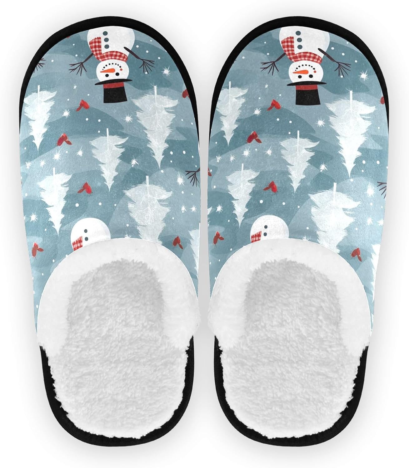 

Рождественские домашние тапочки UMIRIKO с узорами елки, снеговика и снежинки для женщин и мужчин, моющиеся, с нескользящей подошвой, с сумкой для хранения, для путешествий и спа 20848458, Snowman