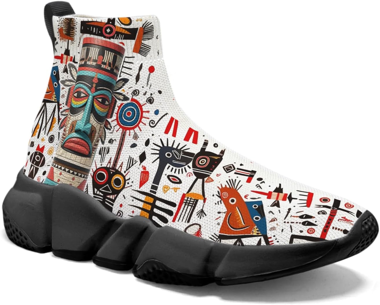 

Мужские вязаные носочные кроссовки Hetios - удобные легкие слипоны для ходьбы, Indian Totem_12