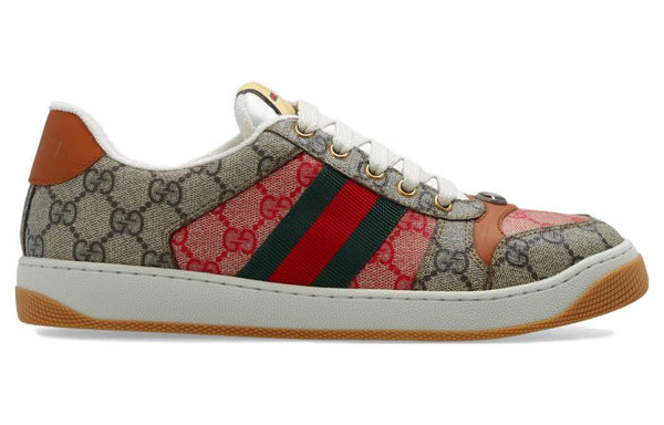 Кроссовки screener gg canvas sneakers 'hibiscus red beige' Gucci, красный — фото 2