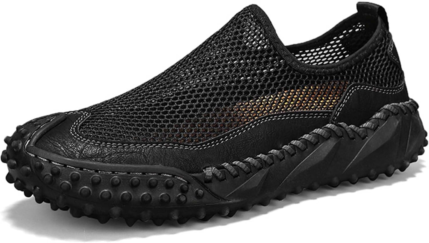 

Мужские повседневные кроссовки для ходьбы Летние дышащие сетчатые ходовые Бизнес кроссовки Комфортные нескользящие лоферы для вождения Generic, черный