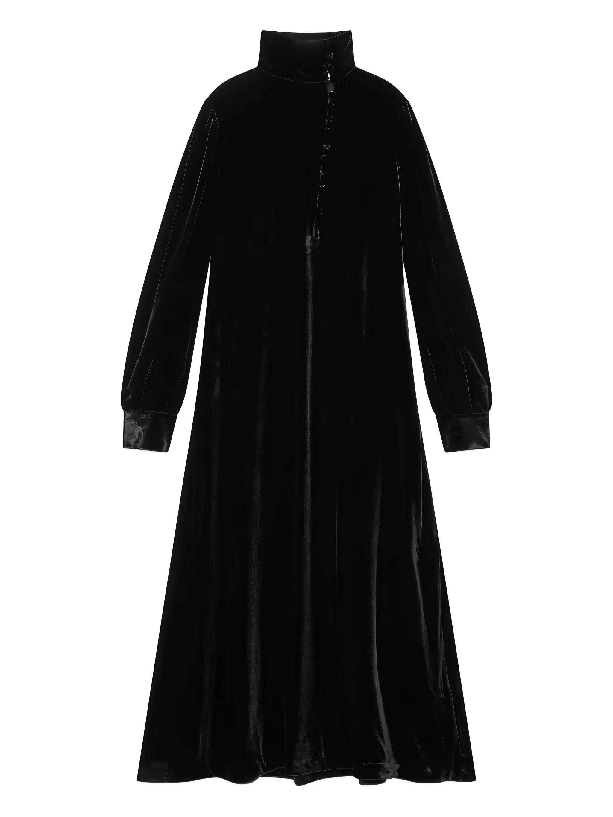 

Бархатное платье макси с высоким воротником Maliparmi, черный